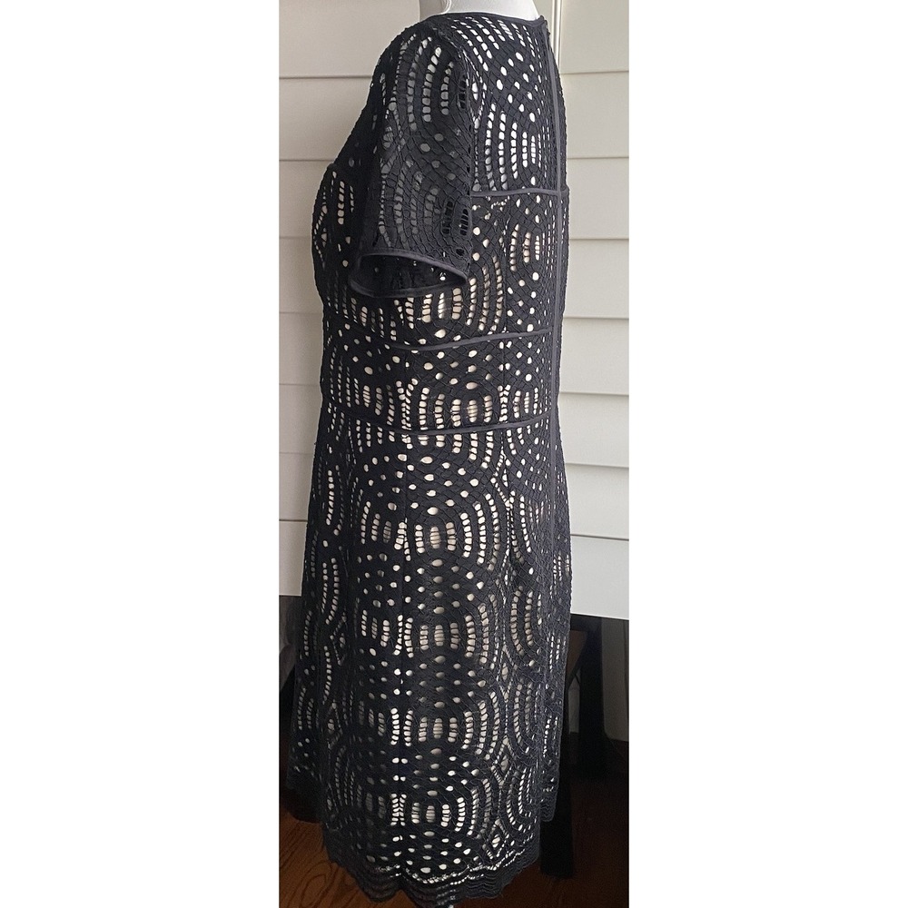 nue by Shani 16 Black Lace Overlay Sheath dress Built In Shaping Nude Lining NWT - Picture 5 of 13